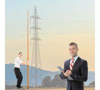 Adjustable Leveling Rod - Lightweight 15m Height Measuring Stick for Forestry, Substation and Construction