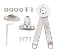 Adjustable Lid Stay Bracket for Cabinets, Silver Zinc Alloy Support | Two-point Drilling Installation, Side Mounting Left or Right, Screw Friction Tuning, Includes Installation Tools