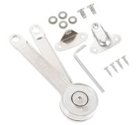 Adjustable Lid Stay Hinge with Friction Screw for Cabinet Doors | Zinc Alloy Build, Silver Finish, Left or Right Mounting, Quiet Angle Control, Tools Included