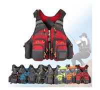 Adjustable Life Jacket Fishing Vest, Buoyancy Aid PFD with Multi-Pockets for Kayaking, Boating, Water Sports