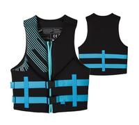 Adjustable Life Vest with Crotch Strap, Neoprene Swim Jacket for Kayaking Fishing Surfing, Breathable Safety Flotation Device for Boating Paddleboarding Rafting Water Sports(Blue,3XL)