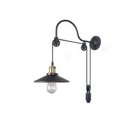 Adjustable Lifting Pulley Wall Light Retractable Industrial Retro Wall Sconces Wall Mounted Lighting Fixture for Farmhouse Aisle Stairs Bedroom Living Room Restaurant Bar