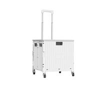 Adjustable Lightweight Foldable Shopping Cart - Versatile Trolley for Home, Office, Camping, Stair Climber Design (White 85cm) - Easy to Use, Portable & Functional
