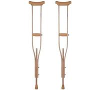 Adjustable Lightweight Wooden Underarm Crutches for Adults - Telescopic Height Non-Slip Adult Walker - 1 Pair for Adults and Teens