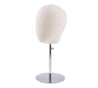 Adjustable Linen Cover Mannequin Head Hat Stand Display Rack Wig Holder White