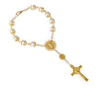 Adjustable Link Imitation Pearls Beads Wristchain Charm Bangle For Ladies Religious Handchain Jewelry Faith Inspired Jewelry
