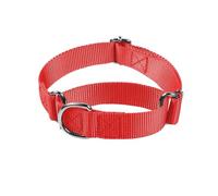 Adjustable Livestock Collar Adjustable Nylon Anti-Punch Pet Collar | With Metal D Ring Strong & Durable For Medium & Large Dogs Training Dog Collar(Red,L neck 46-66cm)