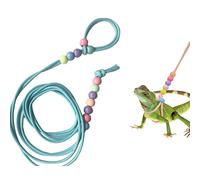 Adjustable Lizard Leash Lizard Harnesses Lizard Traction Rope Glow Lizard Leash Bearded Dragon Leash for Small Medium and Large Reptile Amphibians (blue)