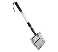 Adjustable Long Handle Litter Scoop - Telescopic Mesh Shovel, Detachable Sifting Cleaner | Heavy Duty Cleaning Tool Multi Cat Families Chicken Coop Large Clumps Easy Storage