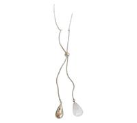 Adjustable Long Pull Necklace Teardrop Pendant Neckchain Jewelry Accessory for Everyday Wear Stylish Drops Pendant