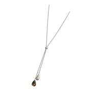 Adjustable Long Pull Necklace Teardrop Pendant Neckchain Jewelry Accessory for Everyday Wear Stylish Drops Pendant