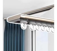 Adjustable Low Profile Curtain Track System Blackout Room Divider 100cm Ceiling Mount Heavy-Duty Wall Brackets for Sliding Drapes Perfect for Home Decor and Privacy Solutions.