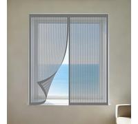 Adjustable Magnetic Fly Screen Window 70 x 130 cm Keep Fly Mosquito Out Window Screen Mesh for Bug Custom Size for Bedroom, Living Room, Kitchen Patio, Grey