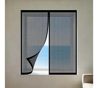 Adjustable Magnetic Fly Screen Window 70 x 130 cm Keep Fly Mosquito Out Window Screen Mesh for Bug Custom Size for Bedroom, Living Room, Kitchen Patio, Black