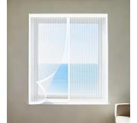 Adjustable Magnetic Fly Screen Window 70 x 130 cm Keep Fly Mosquito Out Window Screen Mesh for Bug Custom Size for Bedroom, Living Room, Kitchen Patio, White