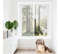 Adjustable Magnetic Fly Screen Window 80 x 100 cm Keep Fly Mosquito Out Adjustable DIY Screen for Windows Custom Size for Windows Doors and Patio Screens, White