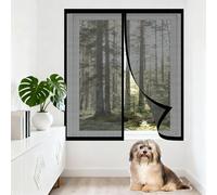Adjustable Magnetic Fly Screen Window 80 x 110 cm Keep Fly Mosquito Out Adjustable DIY Screen for Windows Custom Size for Windows Doors and Patio Screens, Black