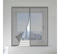 Adjustable Magnetic Fly Screen Window 80 x 110 cm Selfadhesive Tape Mosquito Net for Window Easy Install for Home, Office, Bedroom, Living Room Kitchen, Grey