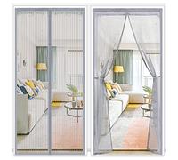 Adjustable Magnetic Fly Sn Door - 215x265cm ct Net Mosquito Shield for Balcony Easy Install Grey Magnetic Sn for Bugs Protect