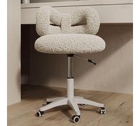 Adjustable Makeup Chair with Backrest Rolling Vanity Stool for Home Office Elegant Design for Teen Girls Ideal for Makeup Artists and Beauty Professionals (Color: E)