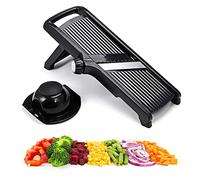 Adjustable Mandoline Slicer Best for Slicing Food, Fruit and Vegetables. Professional Grade Julienne Slicer (Black)