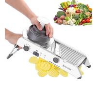 Adjustable Mandoline Slicer for Kitchen,Stainless Steel Vegetable Chopper - Food Chopper,Vegetable Slicer,Mandolin,Veggie Chopper with Waffle Maker| French Fry Cutter(WHITE)