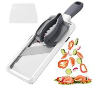 Adjustable Mandoline Vegetable Slicer - Handheld Mandoline Slicer for Onion Potato Cucumber Food Fruits Veg, 3-Level Thickness Salad Chopper with Safe Gripper & Scraper, Ideal Home Kitchen Gadgets