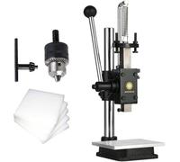 Adjustable Manual Arbor Press Machine, Heavy Duty Punching and Press Tool with Chuck and Dial, for Leather Plastic Wood Aluminum