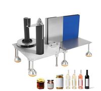 Adjustable Manual Bottle Labeling Machine for Round & Square Containers, Height up to 8.66", Label Width ≤ 20cm, Perfect for Small Business & Home Use