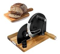Adjustable Manual Bread Slicer, 0-20mm Thickness Guide with Crank, Foldable Portable Design for Sourdough, Space Saving Aluminum Cutter with Sharp Stainless Blade for Home Kitchen Use