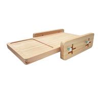 Adjustable Manual Bread Slicer Guide - 27x18x6cm Measurements, Natural Wood Hardware, Integrated Crumb Catcher | Versatile Home Bakery Tool Even Precision Woodworking Breakfast Bagel Cutter