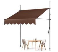 Adjustable Manual Retractable Balcony Awning Free Standing Sun Shade Canopy for Patio Garden Restaurant - Various Sizes 1x1.2m to 4x1.2m with Hand Crank
