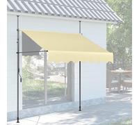 Adjustable Manual Retractable ning for Balcony - Waterproof Sune 150-400cm Width x 120cm Height Easy Crank Outdoor Protect (Khaki 300x120cm)