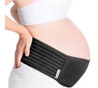 Adjustable Maternity Belt, 115*15cm Light and Breathable Pregnancy Belly Support Band for Pregnant Women, Nylon Maternity & Postpartum Band to Relieve Back, Pelvic, Hip Pain, Black, Regular Size