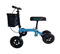 Adjustable Medical Folding Steerable Leg Knee Walker Scooter with Basket, Big Rubber Wheels -JG9158