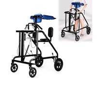 Adjustable Medical Walker with Stand-Up rt,Walking e,Lower Limb Training,with 4 Wheels and Brakes,Anti-Rollover,Strong Load-Bearing,Suitable for Stroke Patients