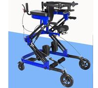 Adjustable Medical Walker with Stand-Up Support, Walking Frame, Adult Walker, Lower Limb Training, Home Rehabilitation Equipment, Multi-Function Mobility Aid with 4 Wheels (Blue) (Blue)