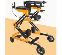 Adjustable Medical Walker with Stand-Up Support, Walking Frame, Adult Walker, Lower Limb Training, Home Rehabilitation Equipment, Multi-Function Mobility Aid with 4 Wheels (Blue) (Yellow)