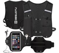 Adjustable Men's and Women's Ultra-Lightweight Breathable Reflective Hydration Backpack ， Ideal for Outdoor Cycling, Marathon, Running and Hiking (Running Vest + Arm Bag*1)