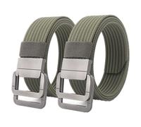 Adjustable Mens Belts,mens woven belt,Braided Belt,Belts for Men - Tactical Belt,Nylon Webbing Belt,47 inch Length x 2 Packs (Color : Green, Size : 120)