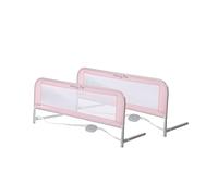 Adjustable Mesh Bed Rail in Pink, Two Height Levels, Breathable and Durable Fabric, Lightweight and Portable Bed Rail for Toddlers, Double Pack