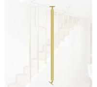 Adjustable Metal Balusters for Stairs, Gold Safety Pillars for Indoor Use, Customizable Length (Up to 140 cm), Fall Protection Barrier for Enhanced Safety