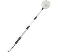 Adjustable Metal Beach Sand Sifter with Long Handle Shark Tooth Scoop for Sea Rocks Shells Treasure Hunting Rust-Resistant Heavy-Duty Sifting Shovel