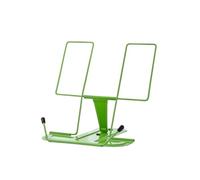Adjustable Metal Book Stand for Kitchen Decor, Portable Recipe Holder & Desktop Bookshelf, Green Cook Book Rack, Stylish Reading for Home & Office