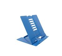 Adjustable Metal Cookbook Holder - Stylish Kitchen Decor Desktop Book Stand, Portable Recipe Book Rack for Easy Reading (Blue)