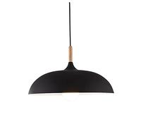 Adjustable Metal Dome Ceiling Pendant Light - Wood Suspension Fixture for Lounge Dining Room Kitchen Bedroom Hallway Breakfast Bar - Modern Embedded Mounting Design