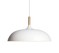 Adjustable Metal Dome Pendant Light - Embedded Mounting Wood Fixture for Lounge Dining Room Kitchen Bedroom Hallway and Breakfast Bar - Modern Ceiling Lamp Design