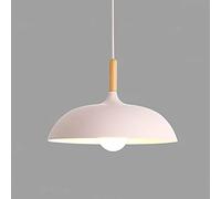 Adjustable Metal Dome Pendant Light Fixture - Wood Ceiling Mount Lamp for Lounge Dining Room Kitchen Bedroom Hallway Breakfast Bar - Stylish Modern Design