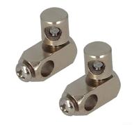 Adjustable Metal Double Joint Piece For Eccentric Drain Fitting 5.2mm Hole Size Silver Color 2 Pack Set For Sink Pull Rod Connection Bathroom Plumbing Fixture Easy Screw On Installation Strong Hold