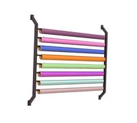Adjustable Metal Fabric Display Rack - 130cm Wall-Mounted Textile Shelf with Hanging Rod for Wallpaper nization 6-Tier Storage Solution for Home & Retail
